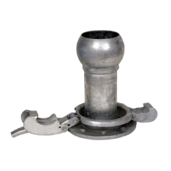 Flanged male coupling and lock closure ring.