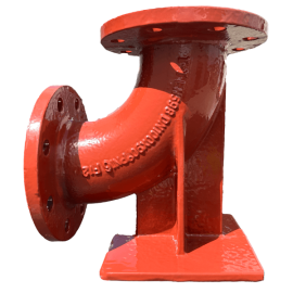 Ductile iron duckfoot bend pipework.