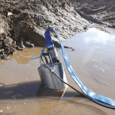 A T-T Liberator contractors pump, performing dewatering duties in a flood application.