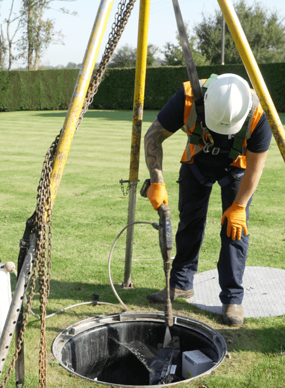 Engineers servicing a pumping station