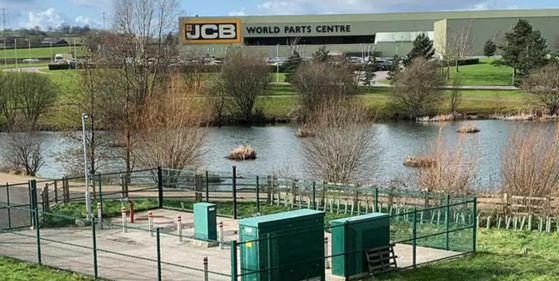 JCB building and below ground package pumping station installation site.