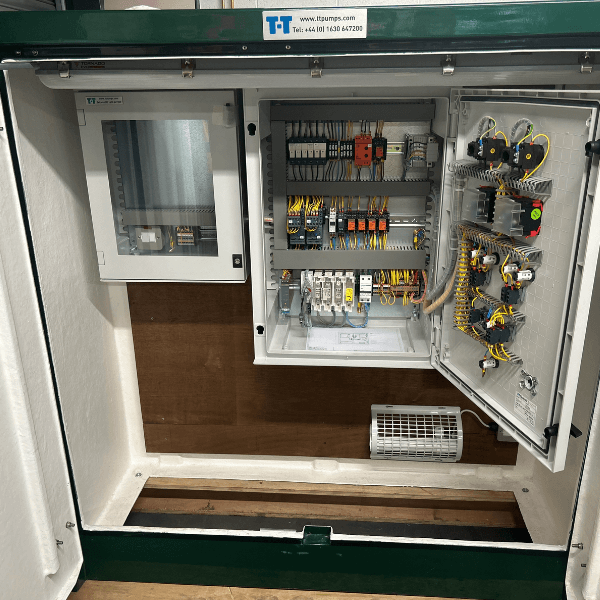 Bespoke control panel in a GRP kiosk.