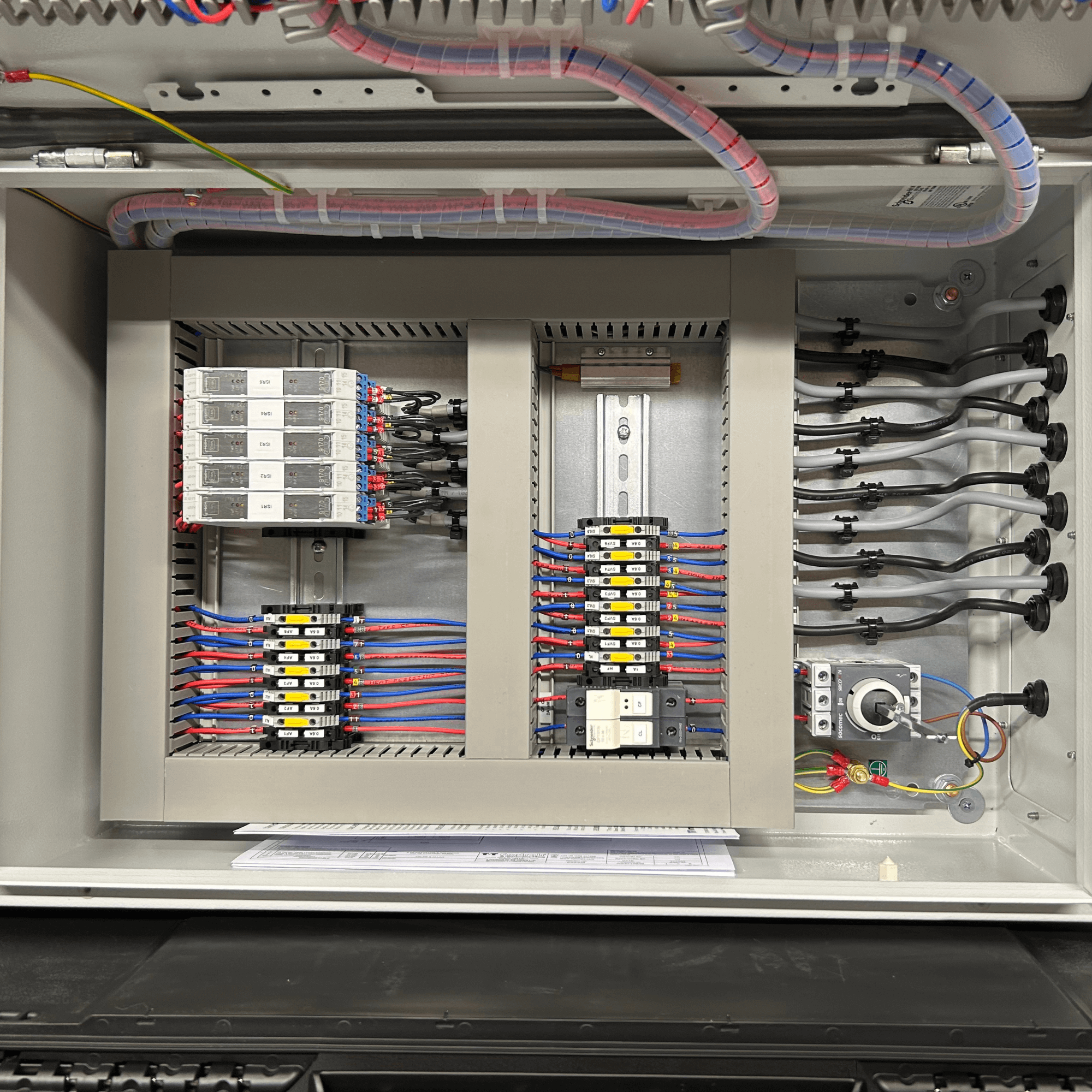 Control panel wiring.
