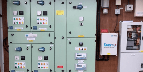 Adoptable pumping station control system with Seer telemetry installed.