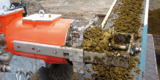 Cri-Man slurry separator producing solid material.