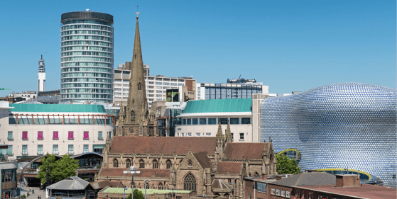 Birmingham city skyline.