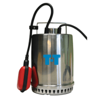 Submersible drainage pump and integral float switch.