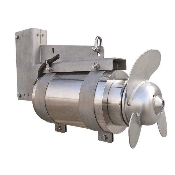 Stainless steel submersible mixer.